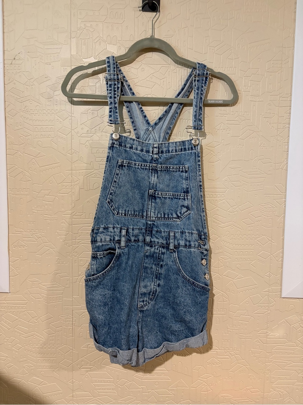 Free People Ziggy Shortalls Denim Short Overalls - Blue